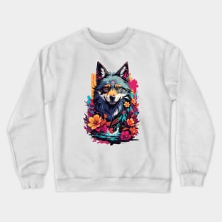 colorful abstract wolf Crewneck Sweatshirt